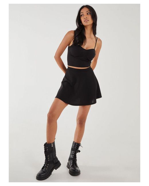Pink Vanilla Black Basic Bustier Cropped Top