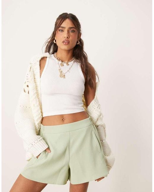 ASOS Natural Tailored Linen Look Boxer Shorts