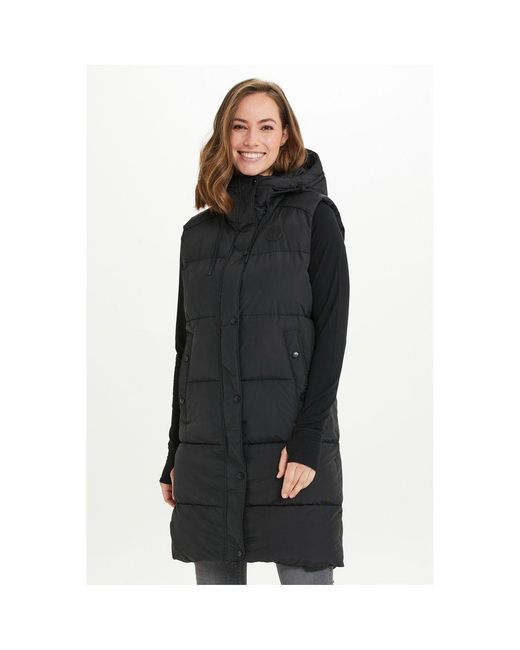 Sosandar Black Longline Padded Gilet With Hood