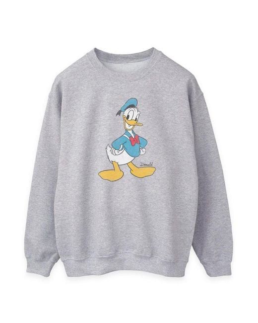 Disney Gray Ladies Classic Donald Duck Heather Sweatshirt (Heather)