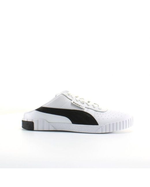 PUMA Cali Mule White Leather Slip On Lace Up Trainers 370484 05