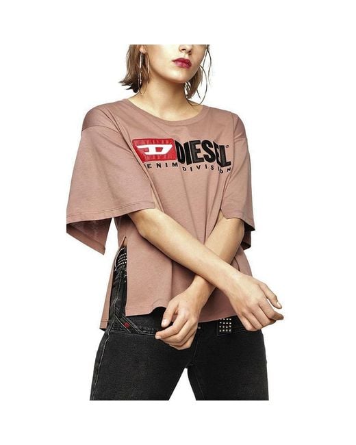 DIESEL Pink T Jacky D T Shirt Crew Neck Short Sleeve Top Casual Summer Tee