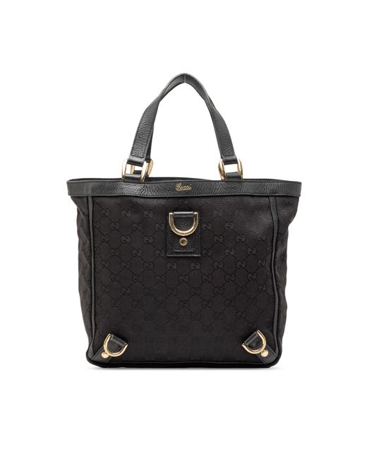 Gucci Black Pre-Owned Gg Canvas Abbey D Ring Tote