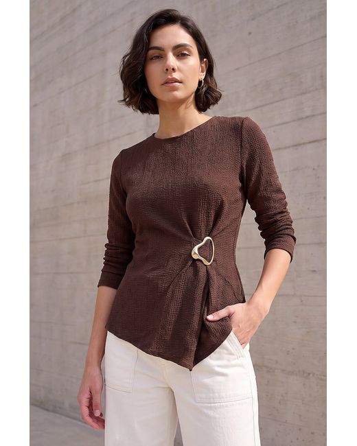 Roman Brown Trim Detail Top