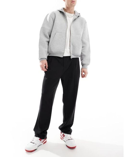 Jack & Jones Gray Wide Fit Pleat Front Smart Trouser for men
