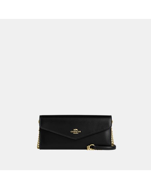 COACH Black Klare Wallet With Chain