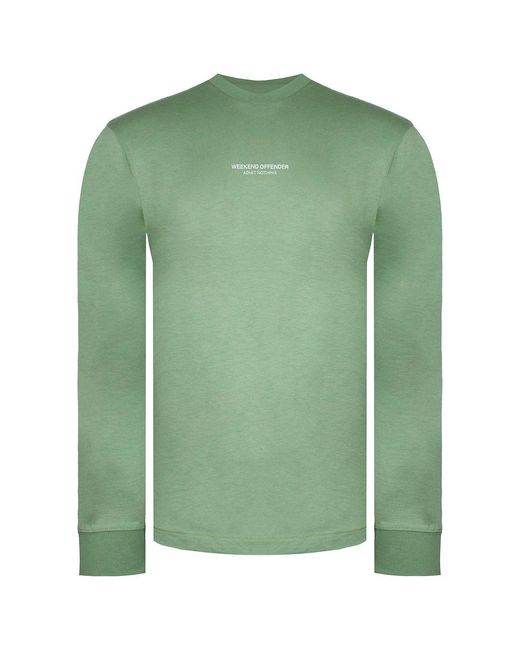 Weekend Offender Green Brantford Sweater Cotton for men