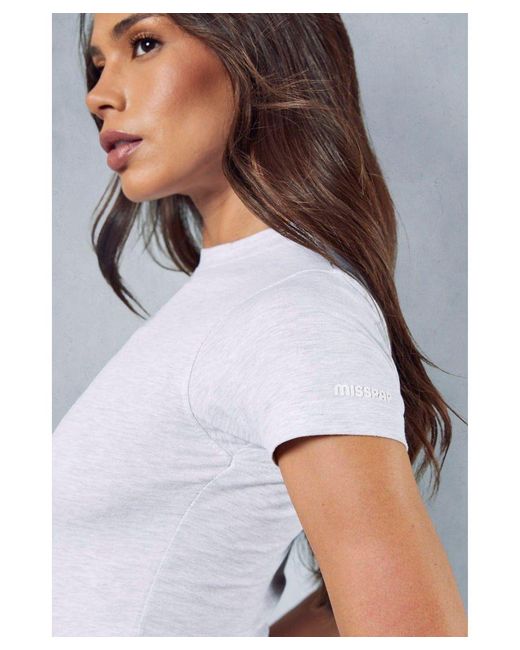 MissPap White Jersey Fitted Cropped T Shirt