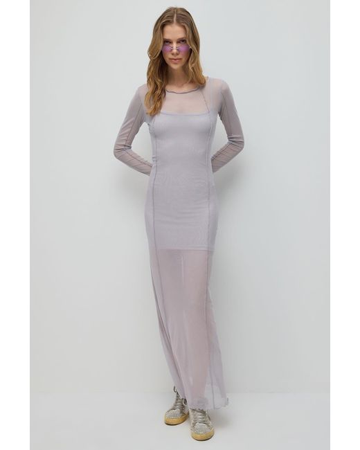 No Matter What Mesh Jurk in het Gray