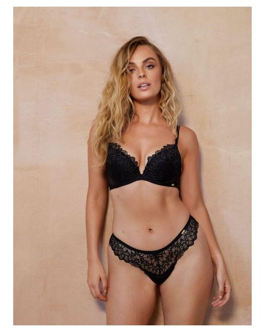 Gossard Black Swirl Padded Plunge Bra