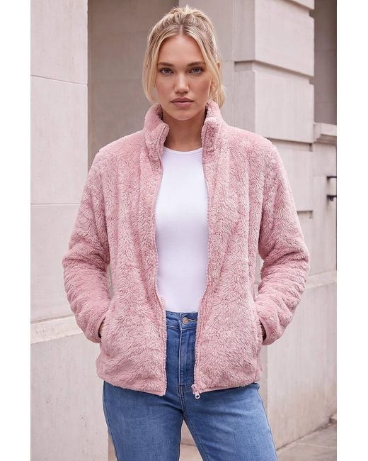 Roman Pink Sherpa Fleece Jacket