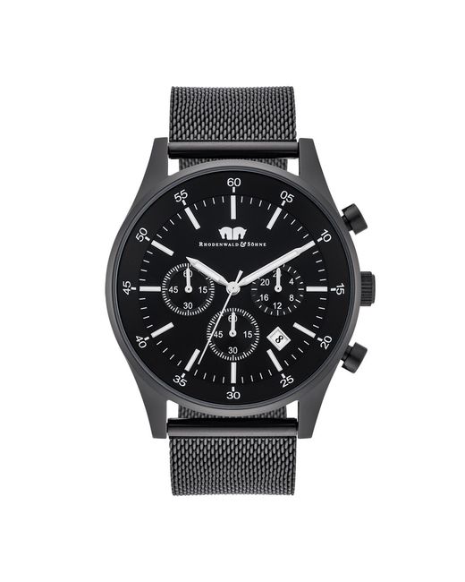 Rhodenwald & Söhne Black Stainless Steel Watch 45,0Mm for men