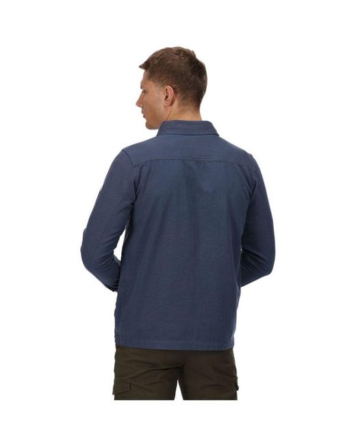 Regatta Blue Sustainable Cotton Coolweave Shirt for men