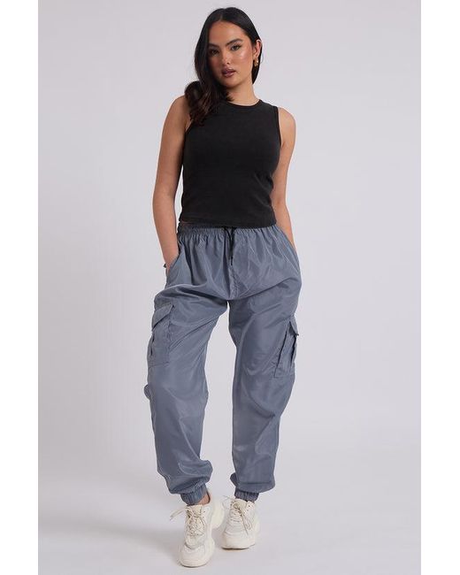 Urban Bliss Blue Parachute Cargo Trouser