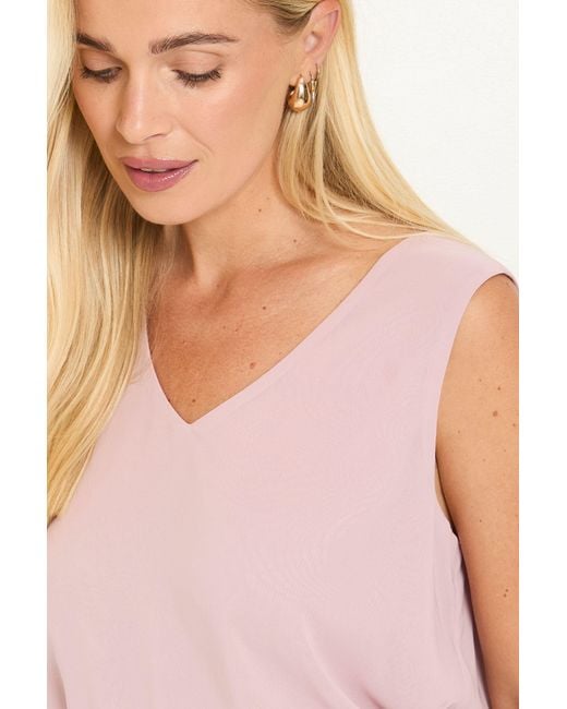 Wallis Blue Petite Chiffon V Neck Cami Top