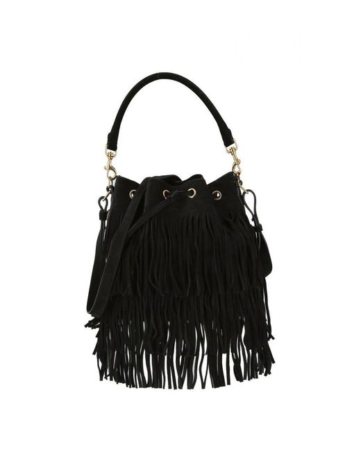 Saint Laurent Black Emmanuelle Fringe Shoulder Bag