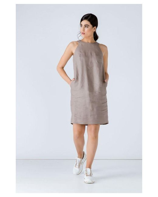 Conquista Gray Sleeveless Sack Dress