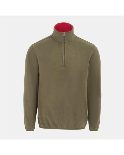 Donnay Green Quarter Zip Fleece Jacket for men