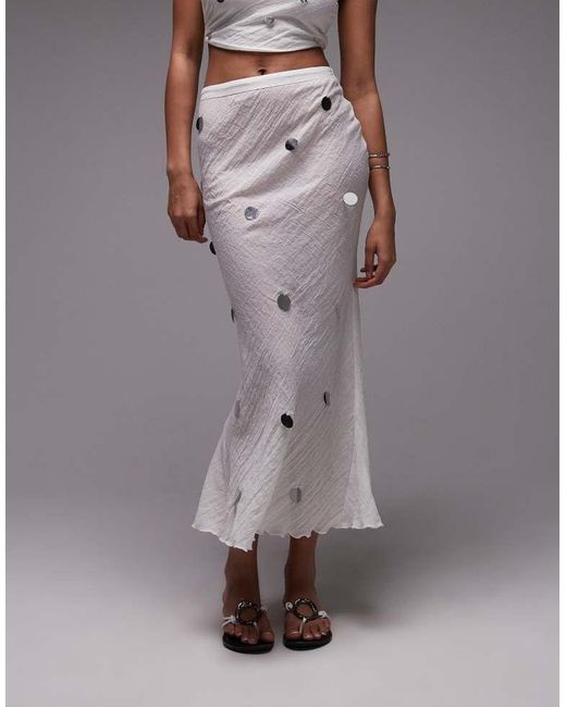 emory park Gray Sequin Applique Midi Skirt Co-Ord