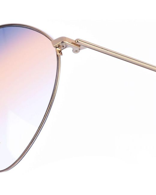 Victoria Beckham Vb220s Ovale Metalen Zonnebril Voor in het Pink