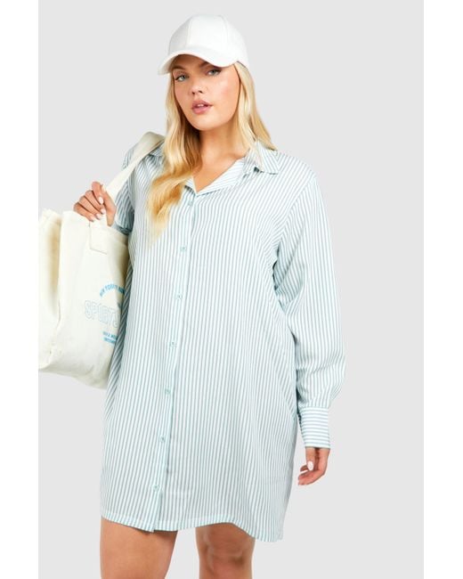 Plus Size Boohoo Shirt Dress Plus Boohoo Plus Stripe Dropped
