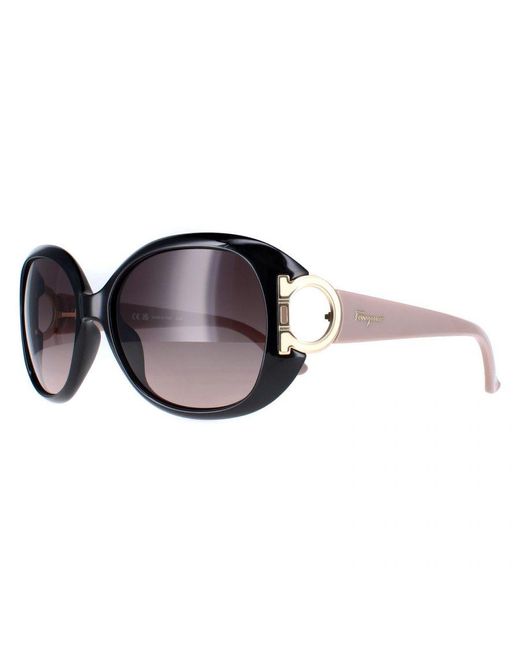 Ferragamo Brown Oval Taupe Gradient Sf668