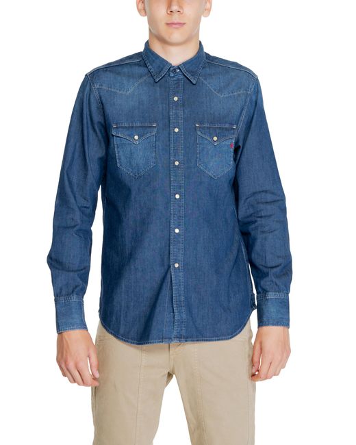 Replay Denim Overhemd In Westerse Stijl in het Blue voor heren