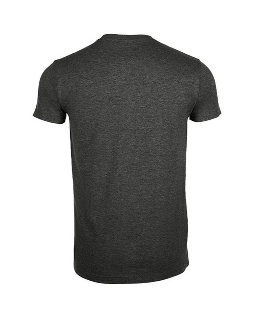 Sol's Black Imperial Slim Fit Short Sleeve T-Shirt Marl) Cotton for men