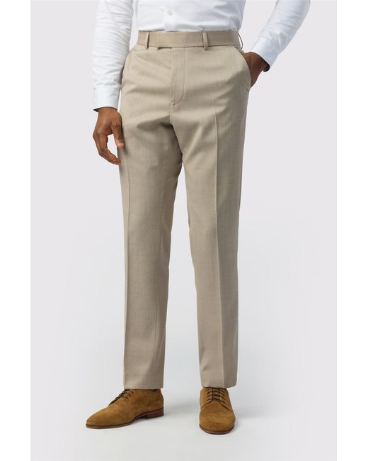 Ted Baker Natural Flat Fronted Tailored Suit Trousers for men