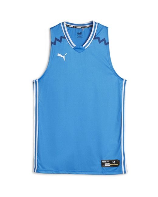 PUMA Blue Hoops Team Game Performance Basketball Jersey for men