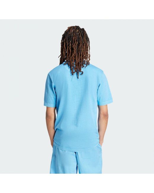 Adidas Originals Blue Trefoil Essentials + Dye Pocket Tee for men
