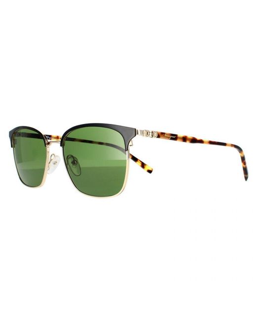 Ferragamo Green Square With Shiny Tortoise Sunglasses for men