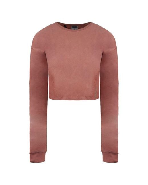 GYMSHARK Pink Pause Light Crop Top Cotton