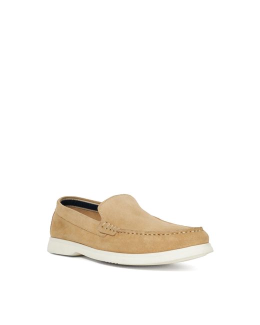 Dune Natural Wf Bufton Wide Fit Suede Loafers for men