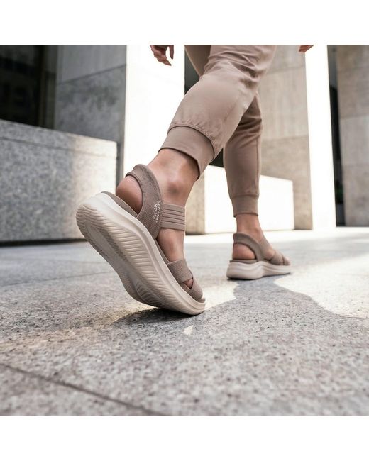 Skechers White Ultra Flex 3.0 Sandal