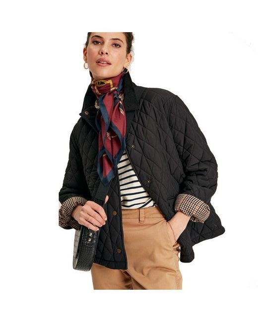Joules Black Arlington Quilted Padded Country Coat