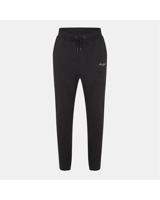 Born Rich Black Akuno Solid Patterned Slim Joggers for men
