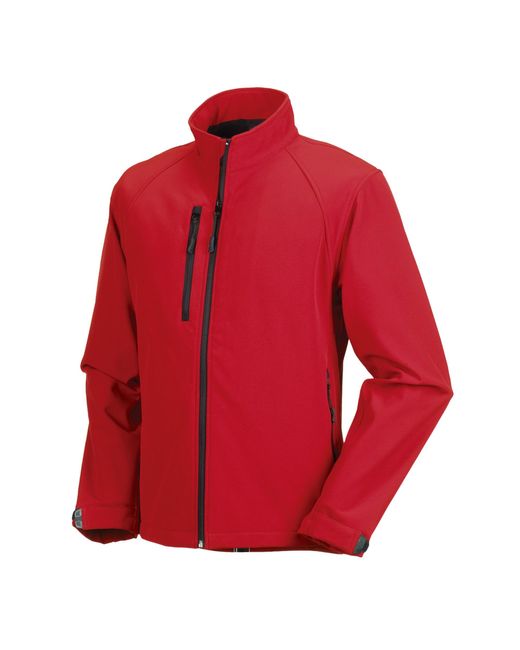 Russell Red Water Resistant & Windproof Softshell Jacket (Classic) for men