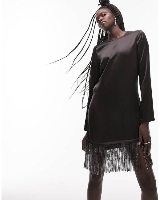 long sleeve black wrap dress Women's Wrap Dress