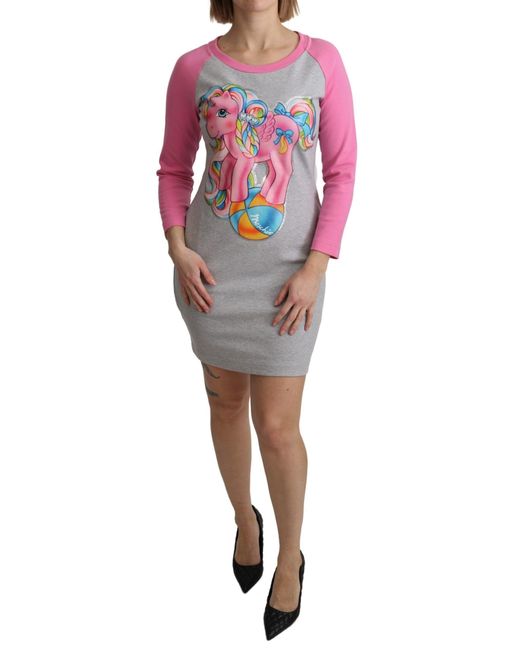 Moschino Gray My Little Pony Top Sweater Dress