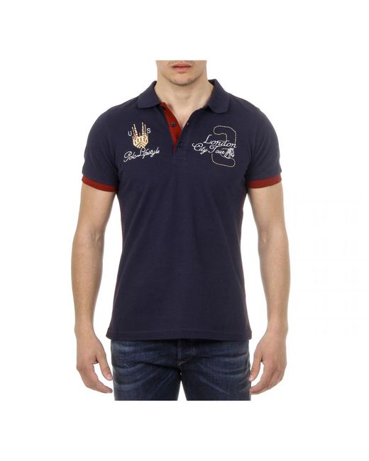 Ufford & Suffolk Polo Club Blue Short Sleeves Us005 Cotton for men