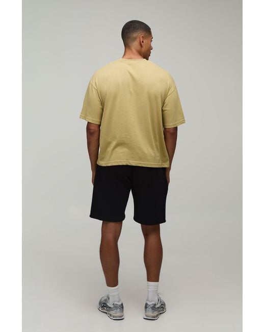 BoohooMAN Green Essential Oversized Boxy Crew Neck T-Shirt for men