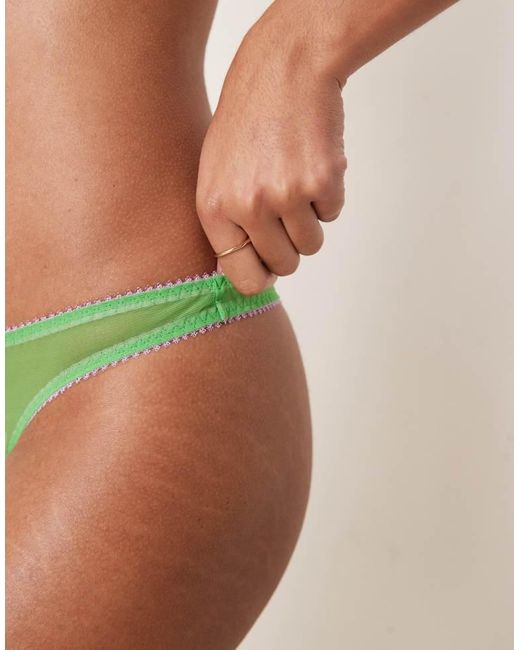 Dora Larsen Green Dolly Tulle Thong
