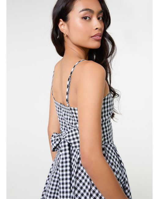 Pink Vanilla Blue Bow Back Gingham Mini Dress