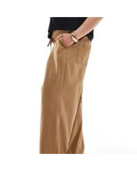 ASOS Brown Design Soft Wide Leg Trouser