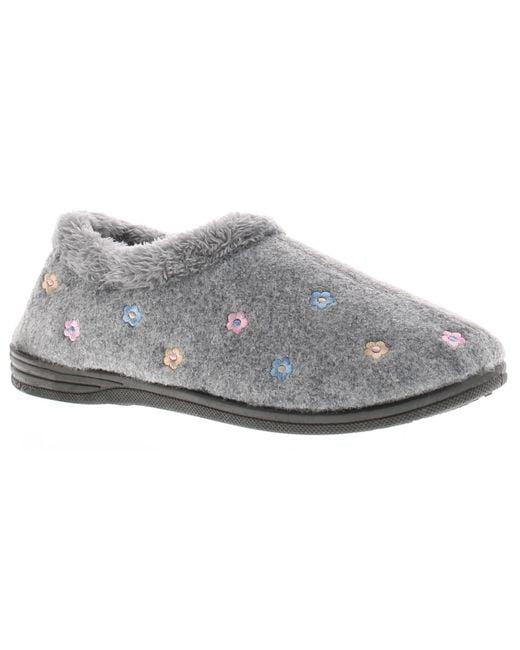 Strollers Gray Fluffy Slippers Buds Slip On Textile