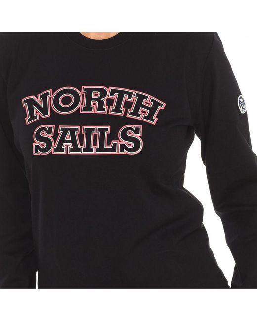 North Sails Black Womenss Long-Sleeved Crew-Neck Sweatshirt 9024210