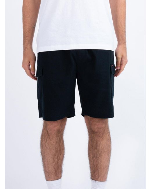 Luke 1977 Black Den Bozza Cargo Shorts for men