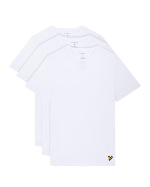 Lyle & Scott White Maxwell 3 Pack T-shirt for men