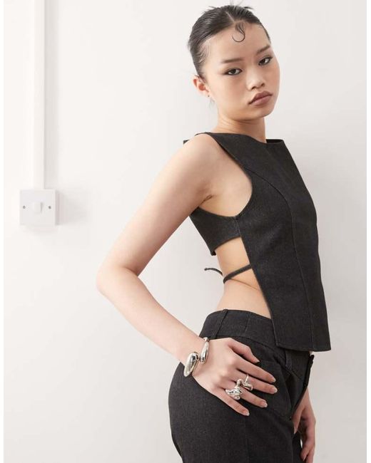 Motel Blue Saima Open Back Co-Ord Tank Top